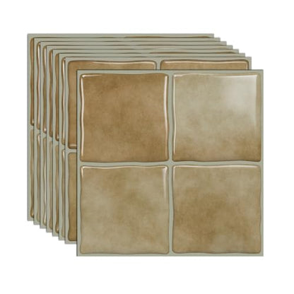 20pcs Peel and Stick Backsplash Wall Tiles,Sandy Beige 6"x6" - color: Sandy Beige