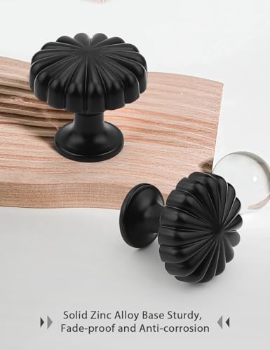 Mengico Single Hole Matte Black Zinc Alloy Cabinet Knobs 10 Pack - Drawer Pulls for Dresser, Kitchen & Bathroom Hardware - color: Black, size: Single Knob