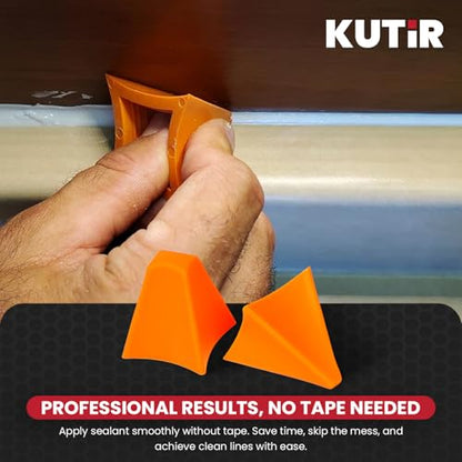 Kutir 2 PCS Silicone Caulking Tool Kit – Reusable Sealant Finishing Tools for Smooth Caulk Application, Grout Spreader & Joint Sealing for Kitchen, Bathroom, Window – 4/6/10/16mm