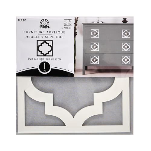 FolkArt Furniture Applique, Classic, 4.25" x 4.25", Perfect for DIY Home Décor Craft Projects, 70777 - size: 4.25" x 4.25", style: Classic
