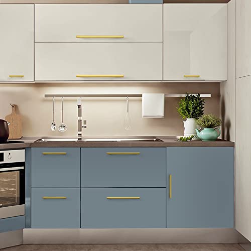 Ravinte Brushed Brass Cabinet Handles, 5 Pack Drawer Pulls, 3-1/2 in - size: 3-1/2 Inch Hole Centers