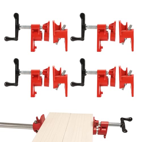 4 Pack 1/2" Wood Gluing Pipe Clamp Set with Unique Foot Design - style: 4pc, 1/2" with foot