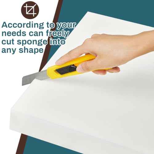 Frienda 2 Pack 3" x 16" x 16" Upholstery High Density Foam Square White - color: White, size: 3" X 16" X 16", style: Square