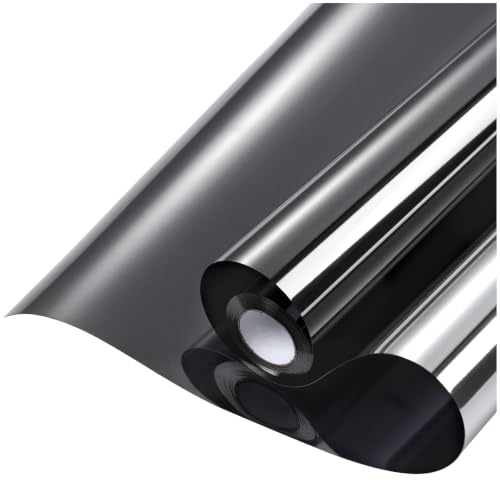 rabbitgoo Window Privacy Film One Way, 17.5" x 78.7", Black Silver - color: Black-silver, size: 17.5" x 78.7"