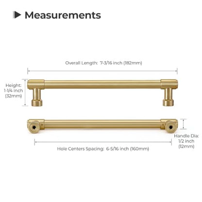 Goldenwarm 10 Pack 6-1/4 Inch Champagne Bronze Cabinet Pulls Modern Kitchen & Bathroom Hardware Heavy Duty Zinc Alloy Drawer Handles with Complete Screw Kit Consistent Finish for Whole-Home Renovation - color: Champagne Bronze, size: 6-1/4 Inches Hole Cen