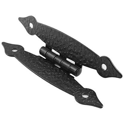 Murtenze 3.5 Inch Black Antique H Hinge 4 Pack Cold Rolled Steel - color: Black