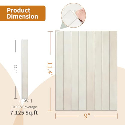 WOWSTAR 10-Sheet Thickened White Peel and Stick Backsplash for Kitchen, Back Splashes Stick on Tile, Waterproof Wall Tiles - color: Pinkish White