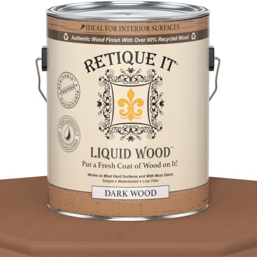 Retique It Liquid Wood - Real Wood Coating (Gallon/Dark) - color: 3 Dark Wood, size: 128 Fl Oz (Pack of 1)