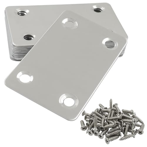 Murtenze 12 Pack Flat Mending Plate, 60 x 38mm Stainless Steel Straight Brace Repair Joining Fixing Bracket for Wood Furniture - size: 60 x 38mm