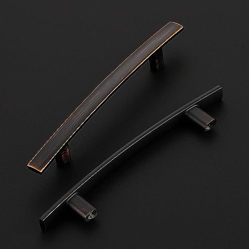 30 Pack Oil Rubbed Bronze Cabinet Handles, 4" Hole Center Curved Pulls - color: Oil Rubbed Bronze, size: 4" Hole Center