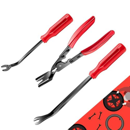 3 Pcs Auto Clip Pliers Set and Fastener Remover,Car Trim Rivet Removal Pry Tool Repair Kit with Storage Bag- Automotive Interior Repair Kit for Dashboard Panels.