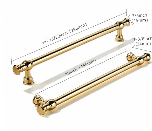 khtumeware Handmade 100% Solid Real Brass Unlacquered Brass Cabinet Pulls - size: 10 Inch Hole Center