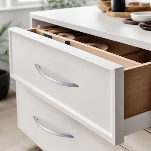Cabinet Handles 5 Inch Brushed Nickel Curved Drawer Pulls, 30 Pack - color: Brushed Nickel