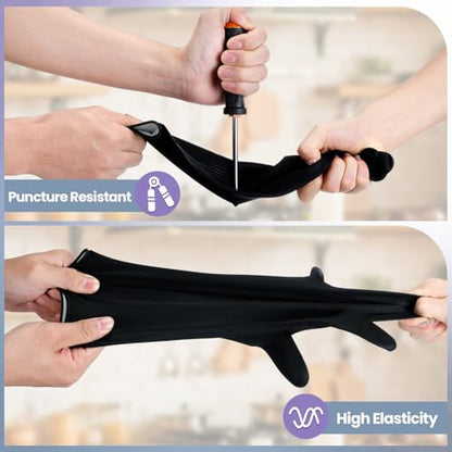Hushee 24 Pcs Rubber Cleaning Gloves for Dishwashing Reusable Kitchen Household Gloves Bulk with Microfiber Cleaning Rags