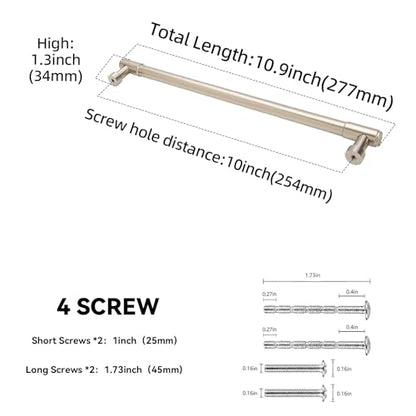 10 Pack 10 Inch(254mm) Kitchen Cabinet Handles Champagne Bronze Cabinet Pulls Alloy Drawer Pulls Solid Cabinet Hardware - color: Champagne Bronze, size: 10'' Hole Center(254mm)