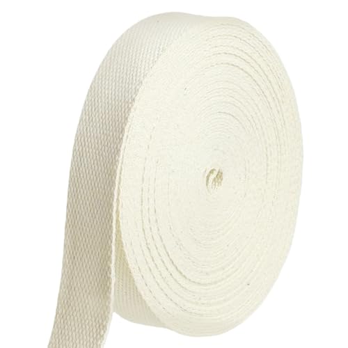 Natural Heavy Cotton Webbing 1 Inch, 12 Yards Cotton Webbing Strap for Rug Binding Trim, Seam Reinforcement & Homemade Cloth Belt Supplies - size: Width: 1 Inch
