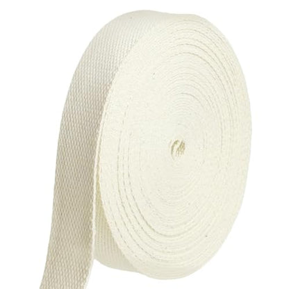 Natural Heavy Cotton Webbing 1 Inch, 12 Yards Cotton Webbing Strap for Rug Binding Trim, Seam Reinforcement & Homemade Cloth Belt Supplies - size: Width: 1 Inch