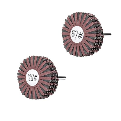Abrasive Flap Wheel 80 Grit & 120 Grit 1/4 Inch Shank for Woodworking Root Carving Furniture Polishing,Mop Sander Sanding,Sanding Mops Woodworking Removing of Paint,Rust and Corrosion - style: 80#+120#