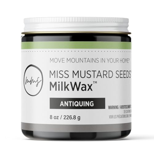 Miss Mustard Seed's White MilkWax Wood Wax for Furniture & Cabinets, 8 oz - color: Antiquing, size: 8 Ounce (Pack of 1)