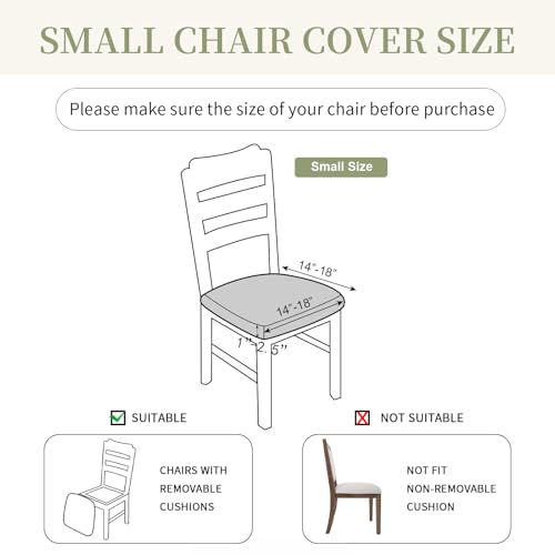 Waterproof Dining Room Chair Covers Set of 4,Taupe,Small - color: Taupe-diamond Pattern, size: Small-4 PCS