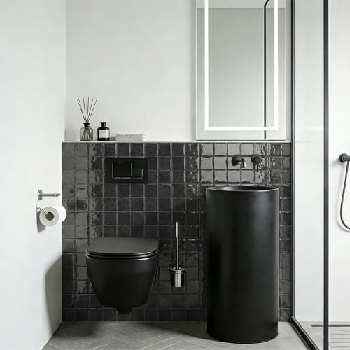 VICCI 3D Peel and Stick Backsplash, 20-Sheet 6" x 6" - color: Black