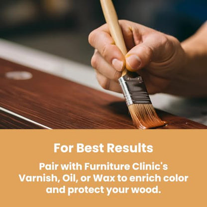 Furniture Clinic Wood Stain, Water-Based & Fast Drying, Grey - color: Gray, size: 500ml / 17 Fl Oz