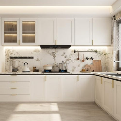 Peaha 25 Pack Kitchen Cabinet Handles 3-3/4" Matte Gold Pulls Edge Pulls - color: Matte Gold, size: Hole Centers:3-3/4in(96mm)