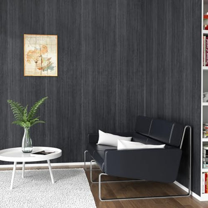 WESTICK Large Wood Contact Paper Peel and Stick Countertops Waterproof 36" x 118" Wood Grain Wallpaper Self Adhesive Countertop Contact Paper for Tables Cabinets Drawers Furniture Grey/Black - size: 36" x 118"