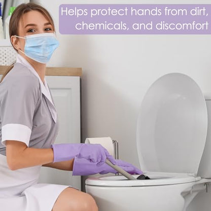 12 Pairs Rubber Cleaning Gloves for Dishwashing Reusable Kitchen Gloves for Washing Dishes and Household - size: Small