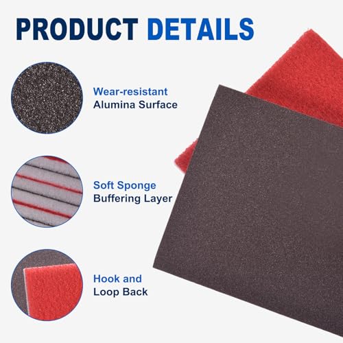18Pcs 120Grit Sanding Sponges, 4x2.8In Hook & Loop Black - size: 120 Grit