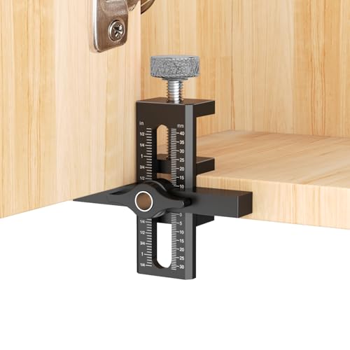 Cabinet Door Mounting Jig with Quick Edge Positioner – Adjustable Cabinet Door Installation Jig for Frameless & Face Frame Cabinets, Aluminum Cabinet Hardware Tool for Precise Alignment - color: Gray