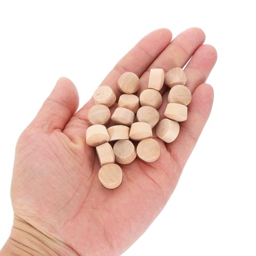 uxcell 56Pcs Wood Button Plugs, 12.5mm/0.49" Flat Head Hardwood Screw Hole Plug Wooden Caps Buttons Wood Plug for Furniture Woodworking Craft Decor (14mm x 12.5mm) - size: 14x12.5x9mm