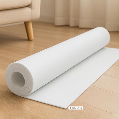 High Density Upholstery Foam, 35D, 59 x 79 Inch, White, 0.4 Inch, 1 Pack - size: 0.4" x 59" x 79"