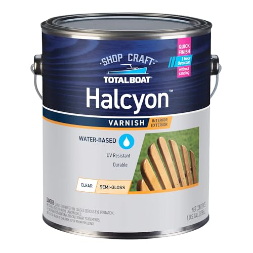 TotalBoat Halcyon Water-Based Marine Wood Varnish - Clear Semi-Gloss Gal - color: Clear Semi-Gloss, size: Gallon