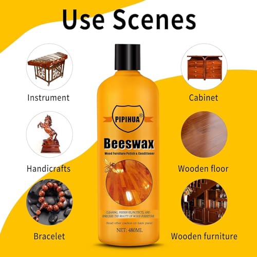 PIPIHUA Beeswax Polish and Conditioner for Wood Furniture - 16.23oz, 3 Pack - size: 16.23 Ounce (Pack of 3)