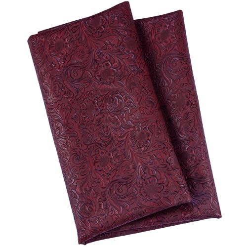 HGUAN Embossed Faux Leather Fabric 1 Yard Cut 35"x53" Embossed Vinyl Suitable for Upholstery Furniture Seat, Handmade DIY Projects (Wine Red) - color: Wine Red