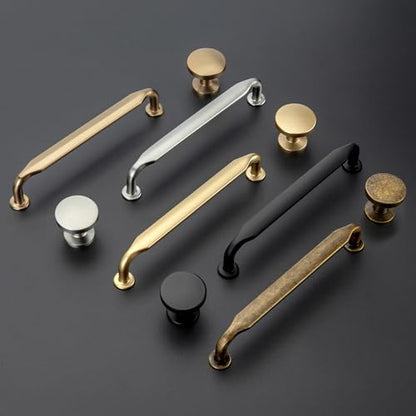 Goldenwarm 10 Pack Brushed Brass Cabinet Knobs Round Gold Drawer Knobs - color: Brushed Brass, size: Single Hole Center