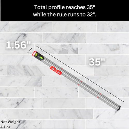 Kapro - 313 Measure Mate - Ultimate Home-Improvement Tool - With Level and Ruler - Features Sliding Markers and Knife Guide - Includes Nail Gripper and Drill Bit Gauge - 32 Inch - size: 32"