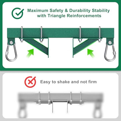 SELEWARE Glider Swing Brackets, Heavy Duty Swing Set Hardware 1 Pack - color: Green Swing Brackets, 2 Pack
