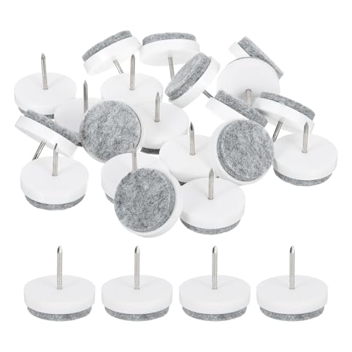 uxcell Nail-on Furniture Sliders, 40Pcs Nail-on Felt Pads Round Chair Table Feet Pads Chair Leg Floor Protectors for Hardwood Floors (White, 28mm/1.1") - size: 28mm/1.1"