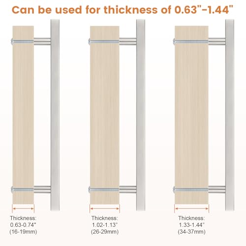 Probrico Brushed Nickel Cabinet Pulls & Handles 7.5" CC Square 5 Pack - color: Brushed Nickel, size: Hole Center: 192mm(7.5inch)
