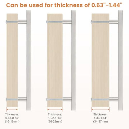 Probrico Brushed Nickel Cabinet Pulls & Handles 7.5" CC Square 5 Pack - color: Brushed Nickel, size: Hole Center: 192mm(7.5inch)