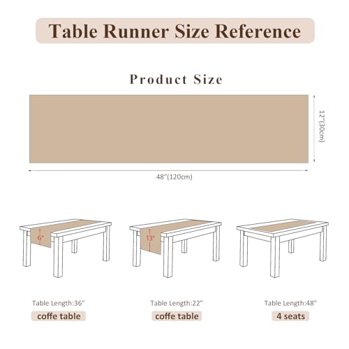 Burlap Boho Table Runner Macrame Brown 48in Farmhouse Woven Runner - color: Brown, size: 12'' x 48''