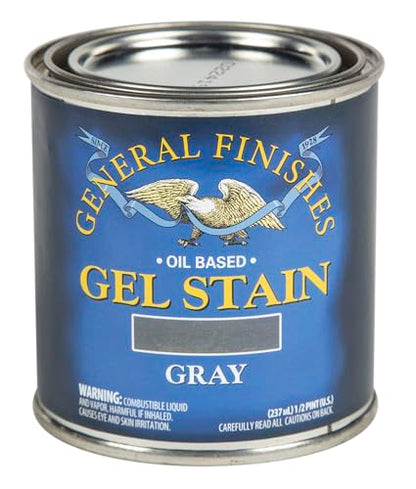 General Finishes Oil Base Gel Stain, 1/2 Pint, Gray - color: Gray, size: 1 Half-Pint