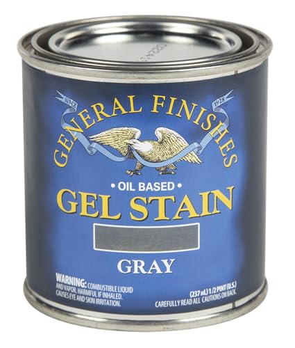General Finishes Oil Base Gel Stain, 1/2 Pint, Gray - color: Gray, size: 1 Half-Pint
