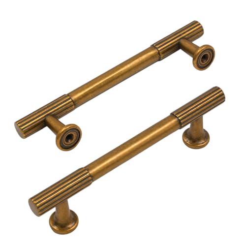 Amerdeco 10 Pack Antique Brass Cabinet Pulls 3.75" - color: Antique Brass, size: 3.75"/96MM