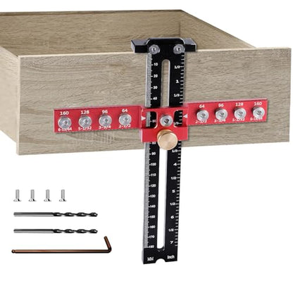 SLIIMU Cabinet Hardware Jig Adjustable Cabinet Handle Template Tool 9 Holes