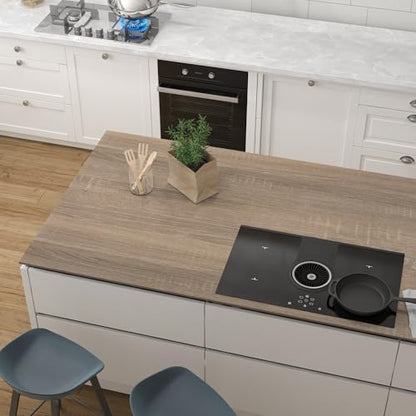 JSEVEM 31"×157" Light Brown Wood Grain Wallpaper Peel and Stick Wooden Contact Paper Waterproof Thick Vinyl Wrap Self-Adhesive Textured Stickers for Countertops Bedroom Kitchen - color: Beige Grey, size: 31" x 157"