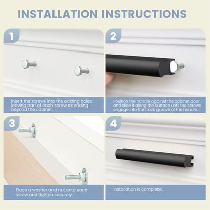 Peaha 10 Pack Adjustable Black Cabinet Drawer Pulls Overall Length 4" - color: Black, size: 1"-4"(25mm-102mm)