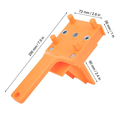 Joyzan Wood Doweling Hole Drill Guide, 6 8 10 mm Dowel Jig Kit Handheld - color: Orange